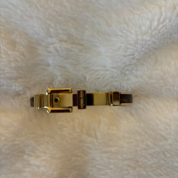Michael Kors tortoise and gold bangle bracelt. Approx. 7 inches in diameter - Picture 1 of 14